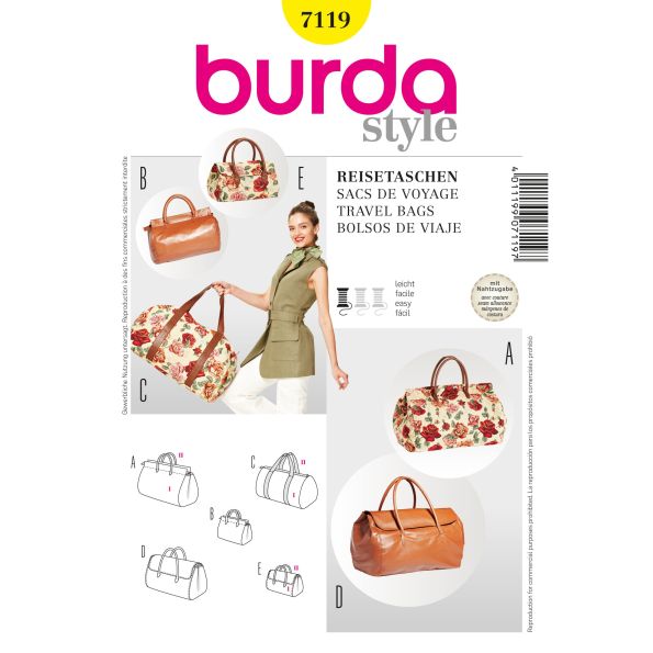 Patron Burda 7119 Sacs de voyage